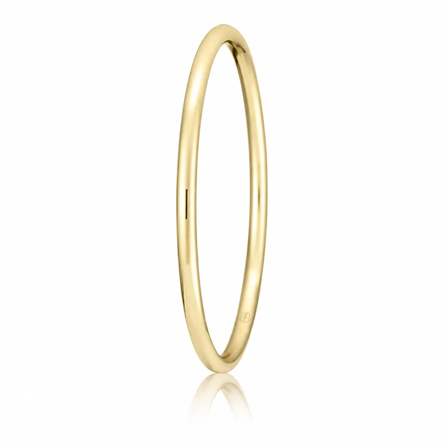 Solid Round Bangle in 9kt Yellow Gold, colour preview