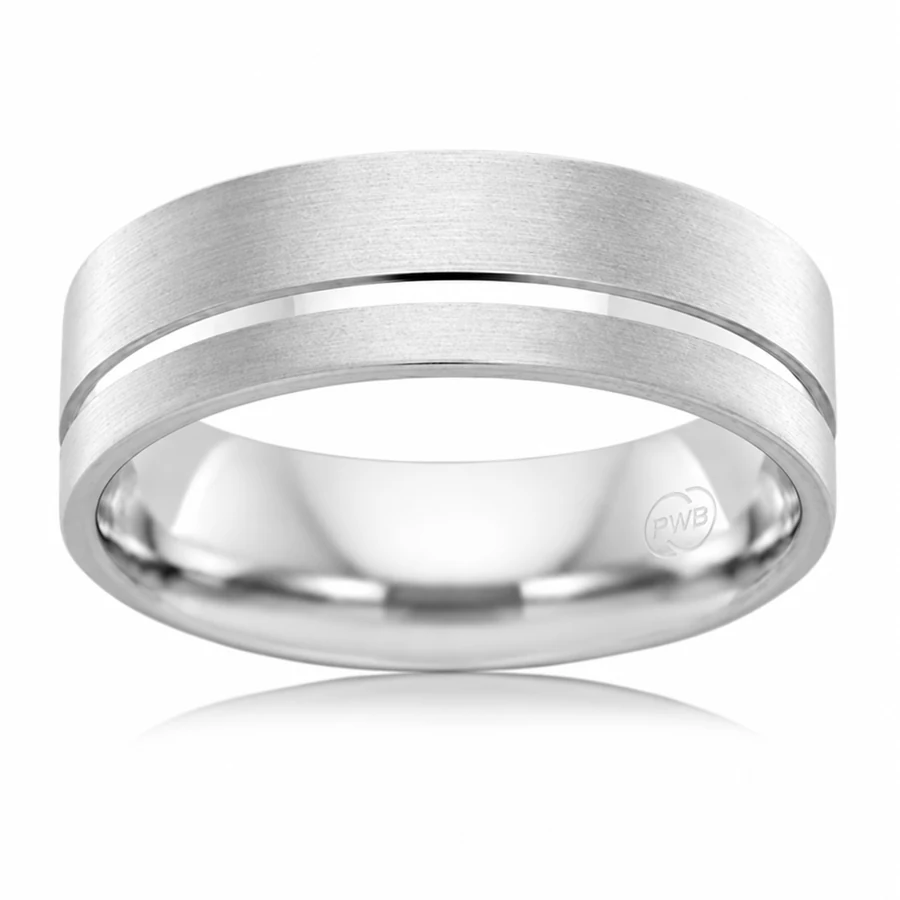 Faceted Broad in 9kt White Gold, colour preview