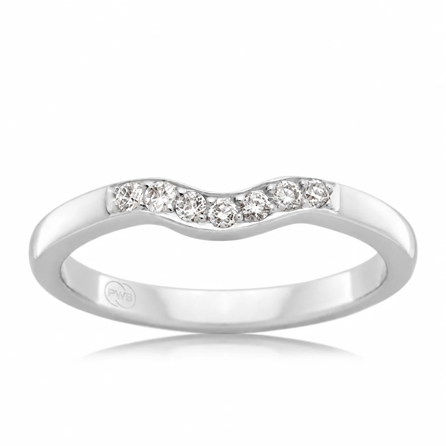 Curved Diamond Seven in 18kt White Gold, colour preview