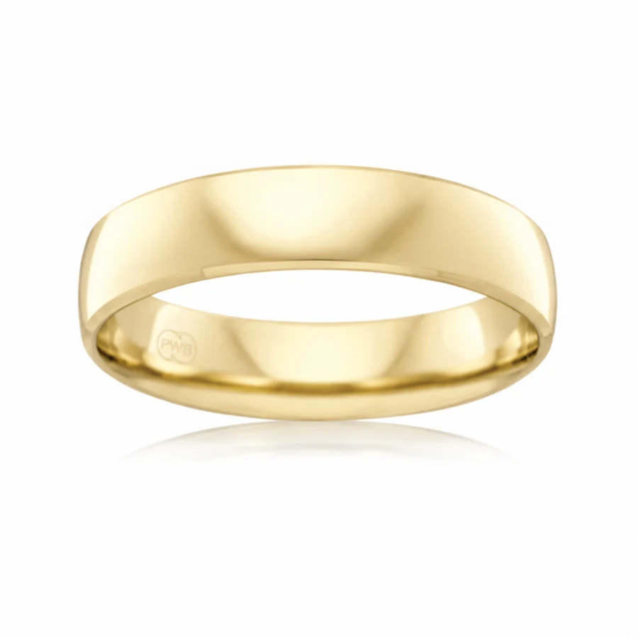 Half Round Bevel, 5 mm in 9kt Yellow Gold, colour preview