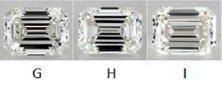 Emerald cut diamond colour grades G, H and I