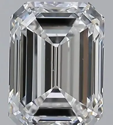 Bad emerald cut diamond with visible inclusions