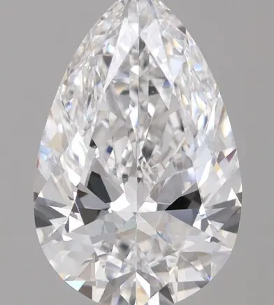 Bad pear diamond with visible inclusions