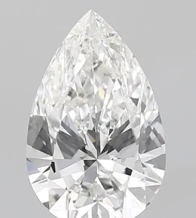 Bad pear diamond with visible inclusions
