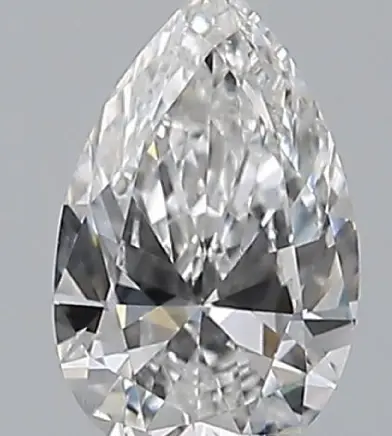 Bad pear diamond with visible inclusions