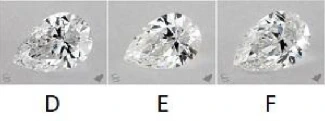 Pear diamond colour grades D, E and F