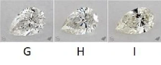 Pear diamond colour grades G, H and I