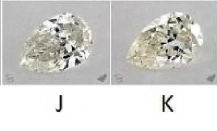 Pear diamond colour grades J and K