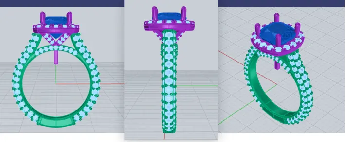CAD model of an engagement ring
