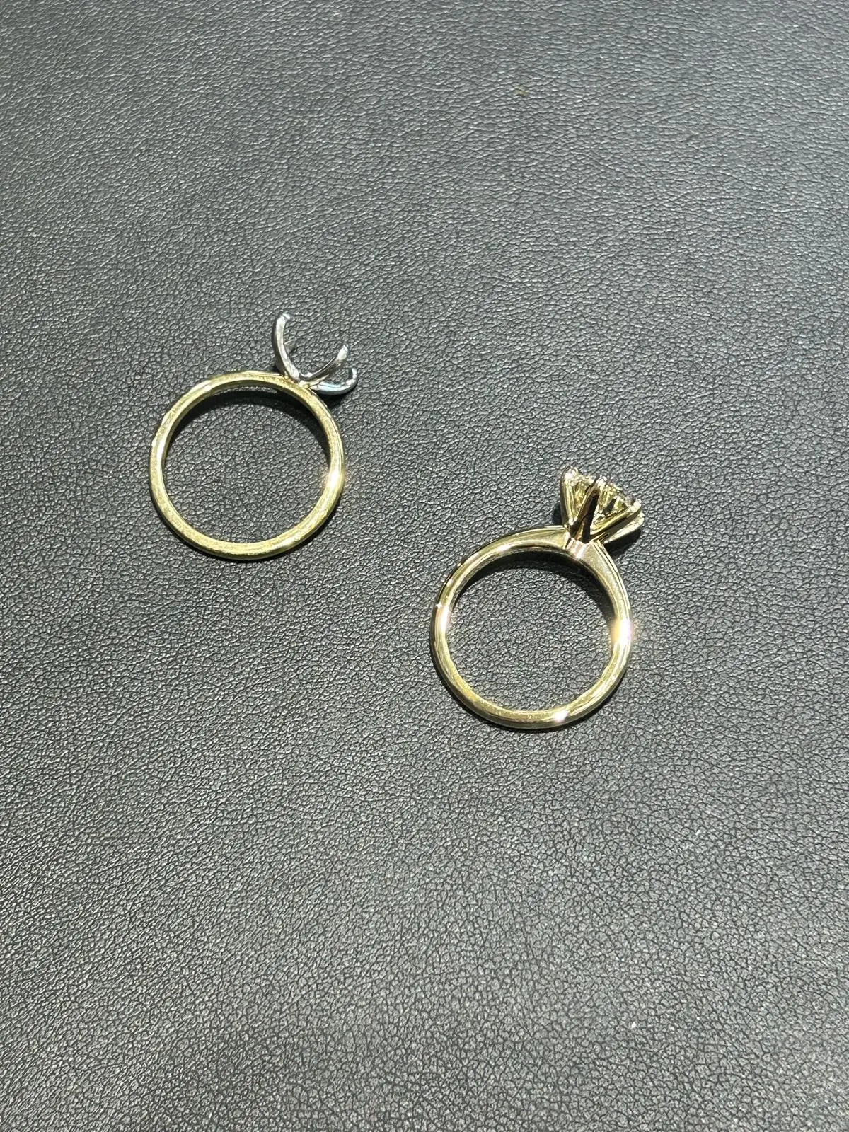 Comparison of two engagement ring settings