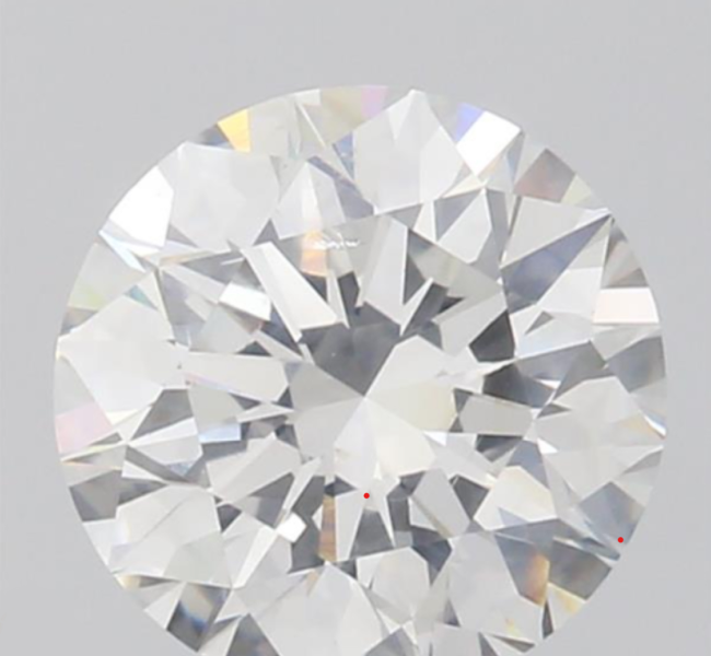 Milky diamond with visible cloudiness