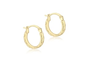 2.5mm Wide Pattern Hoop Earrings