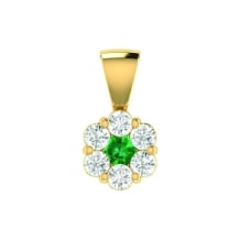 Emerald Diamond Cluster Pendant