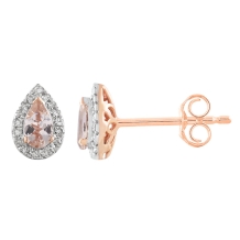 Morganite Diamond Stud Earrings