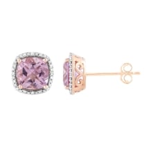 Pink Amethyst stud Earrings