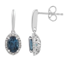 London Blue Topaz Drop stud Earrings