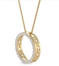 10kt YG Labgrown Diamond circle 0.30ct Pendant