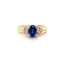 9K YG 9ct DIA/SAP 0.13 Ring