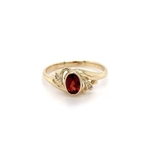 9kt YG Coloured Gem Dia Ring