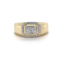 10kt YG 0.50ct Gents Ring Long Octagon Shape