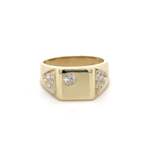 9kt YG GTS C/Zirconia Ring