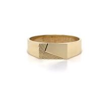 9kt YG GTS Flat Patt Top Signet Ring