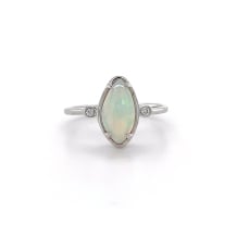 Australian Solid Opal 14kt WG Ring