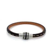 22cm Italian Leather Strip Mag. Clasp Bracelet