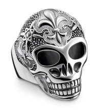 SS "Lily Skull" Ring