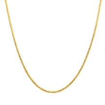 18K YG NECKLACE- WHEAT DIAMOND CUT 1.5MM 50CM