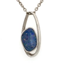 S/S Bldr Dblt Opal Freeshape Pendant