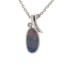 SS DbltBLDR Opal Freeshape Pendant