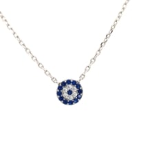 Blue & White CZ SS Small Pendant Chain