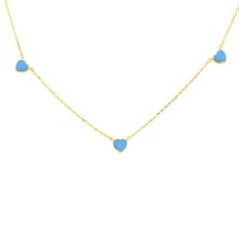 9K YG TURQUOISE HEART NECKLACE  41+2.5cm