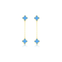9K YG TURQUOISE PETAL DROP E/R