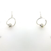 SS Ball Drop Hoop Earrings