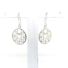 SS Drop Round Pattern Earrings