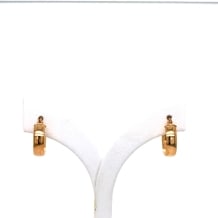 9K YG Half Round 3.8/10mm Hoop Earrings