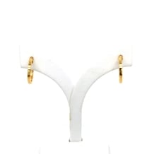9K YG Square Tube DC Sections 1.5/10mm Hoop Earrings