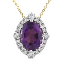 Amethyst Diamond Necklace 