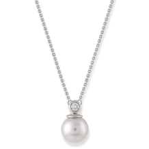 Fresh water Round Pearl Diamond Drop Pendant