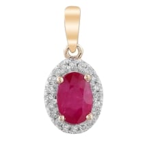 Ruby Oval diamond Pendant