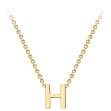 Gold Initial Pendant -H